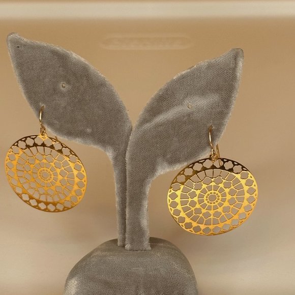 Lovell Design - Notre Dame West Drop Gold Plated Earrings, IOB - Picture 1 of 6